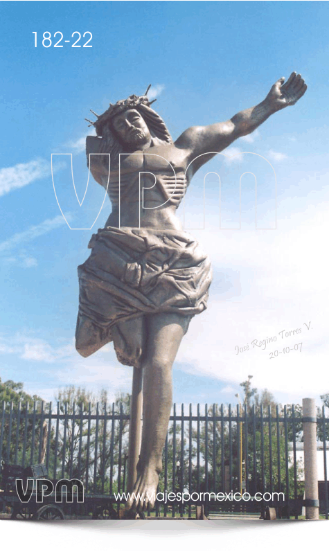 A la interperie El Cristo Roto en el Parque Museo de las tres Centurias en Aguascalientes, Ags. México