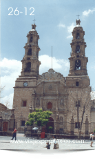 Otra vista del frente de la Iglesia de la Catedral en la zona centro de Aguascalientes, Ags. México