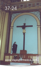 Un pasaje de la Crucifixión de Cristo en el interior de la Parroquia Purísima Concepción de Real de Catorce, S.L.P. México